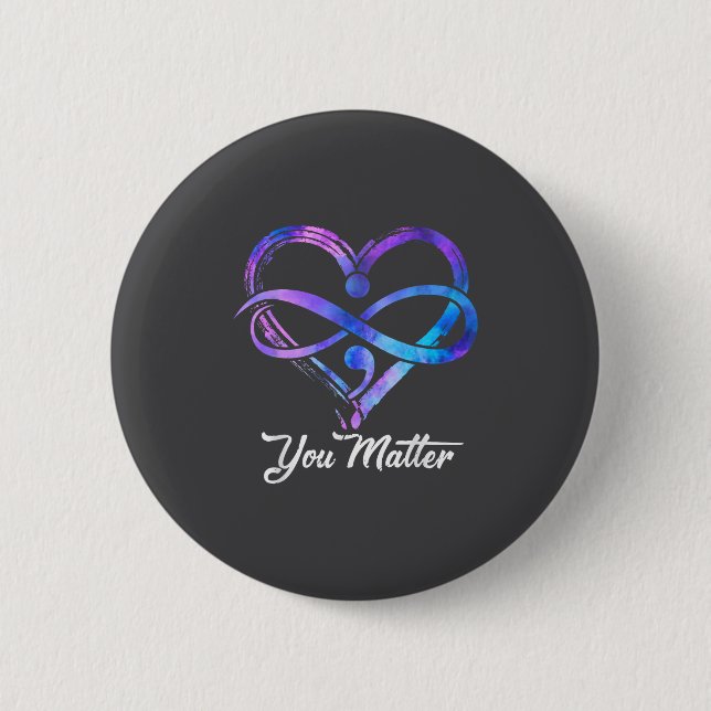 You Suicide Prevention Awareness Heart Men Women  Button (Vorderseite)