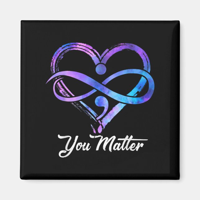 You Suicide Prevention Awareness Heart Men Women  Magnet (Vorne)