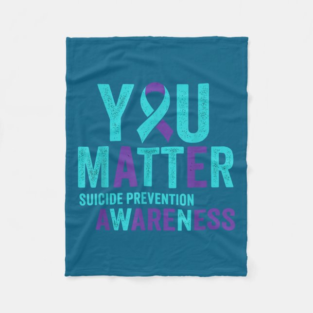 You Suicide Prevention Awareness Ribbon  Fleecedecke (Vorderseite)