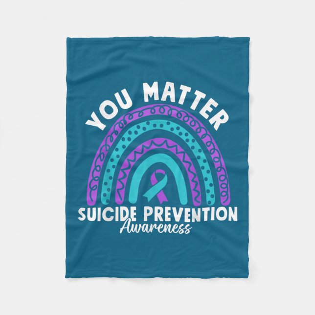 You Suicide Prevention Awareness Teal &amp; Purple Fleecedecke (Vorderseite)