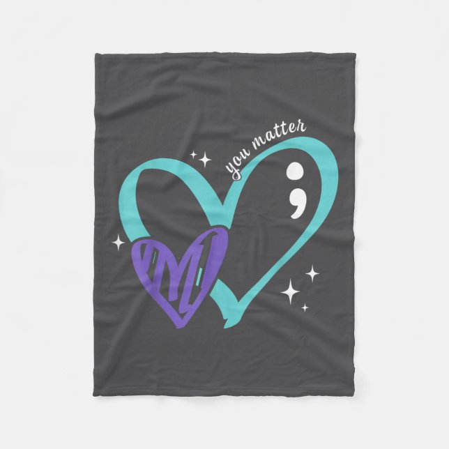 You Suicide Prevention Awareness Teal &amp; Purple Fleecedecke (Vorderseite)