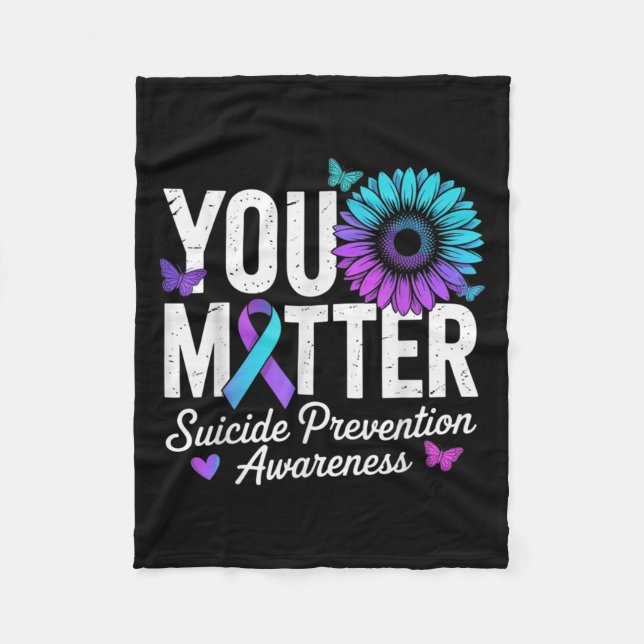 You Suicide Prevention Awareness Teal &amp; Purple Fleecedecke (Vorderseite)