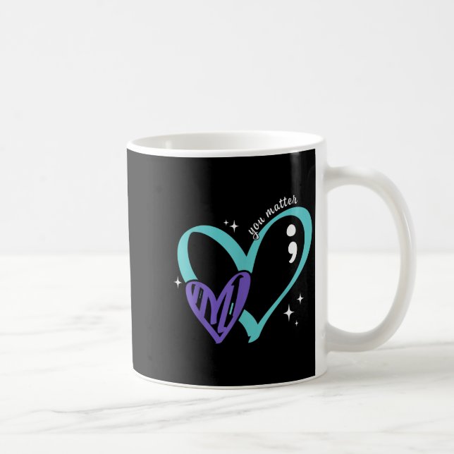 You Suicide Prevention Awareness Teal &amp; Purple Kaffeetasse (Rechts)