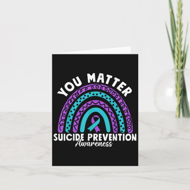 You Suicide Prevention Awareness Teal &amp; Purple Karte (Vorderseite)