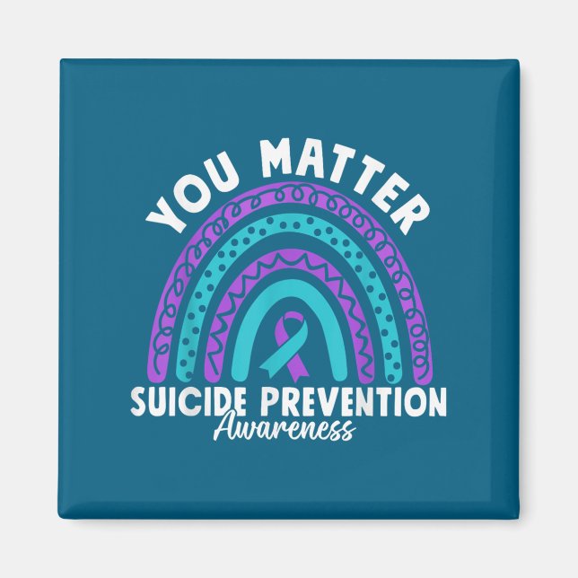 You Suicide Prevention Awareness Teal &amp; Purple Magnet (Vorne)