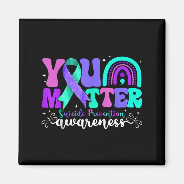 You Suicide Prevention Awareness Teal &amp; Purple Magnet (Vorne)