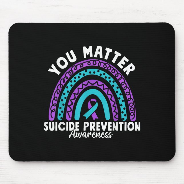 You Suicide Prevention Awareness Teal &amp; Purple Mousepad (Vorne)