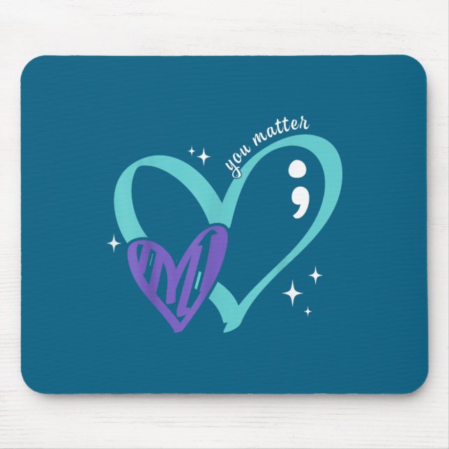 You Suicide Prevention Awareness Teal &amp; Purple Mousepad (Vorne)