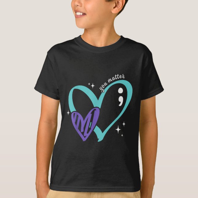You Suicide Prevention Awareness Teal &amp; Purple T-Shirt (Vorderseite)