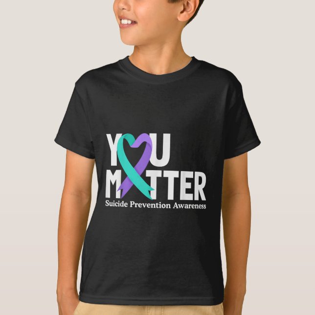 You Suicide Prevention Awareness Teal &amp; Purple T-Shirt (Vorderseite)
