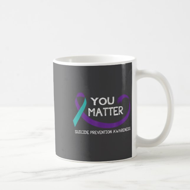 You Suicide Prevention Awareness Teal Purple Hand  Kaffeetasse (Rechts)