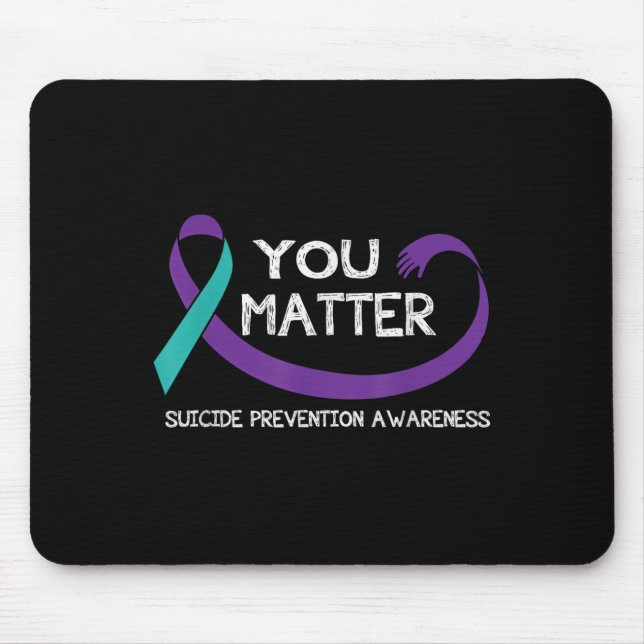 You Suicide Prevention Awareness Teal Purple Hand  Mousepad (Vorne)