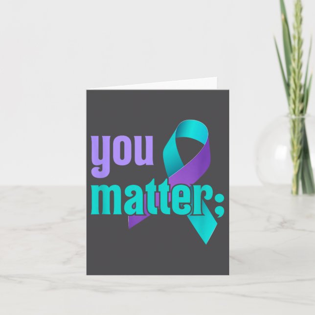 You Suicide Prevention Awareness Teal Purple Rainb Karte (Vorderseite)