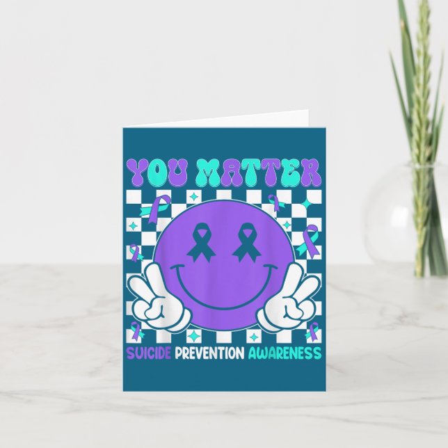 You Suicide Prevention Awareness Teal Purple Ribbo Karte (Vorderseite)