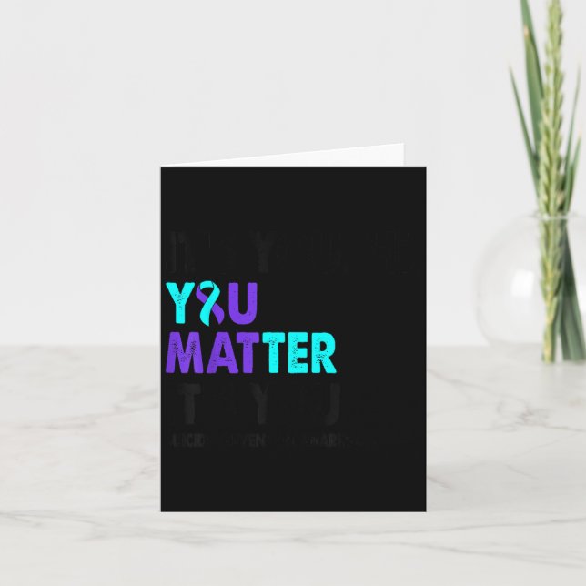 You Suicide Prevention Awareness Teal Purple Ribbo Karte (Vorderseite)