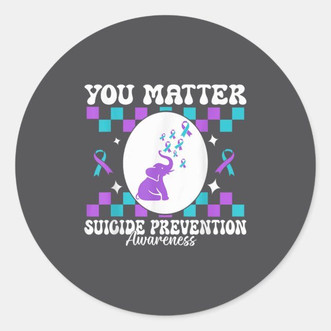 You Suicide Prevention Awareness Women  Runder Aufkleber (Vorderseite)