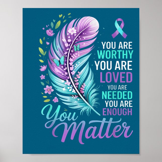 You Suicide Prevention Mental Health Awareness  Poster (Vorne)