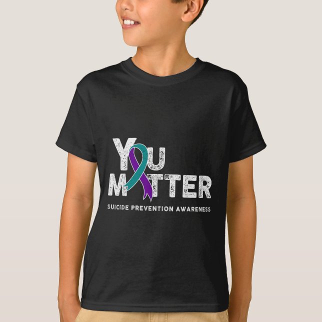 You Suicide Prevention Month Gift Teal Purple Ribb T-Shirt (Vorderseite)
