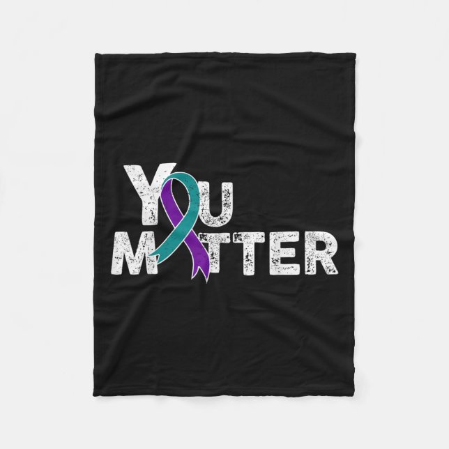 You Suicide Prevention Month Teal Purple Ribbon Gi Fleecedecke (Vorderseite)