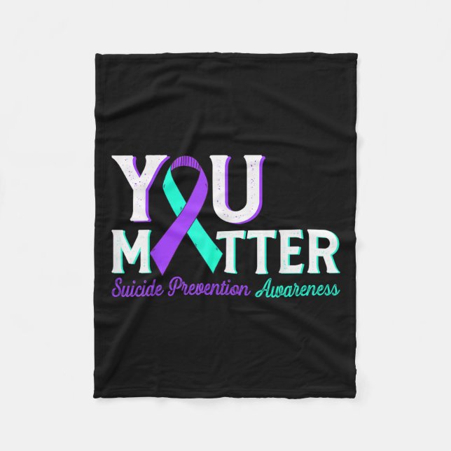 You Suicide Prevention Teal &amp; Purple Awareness Fleecedecke (Vorderseite)