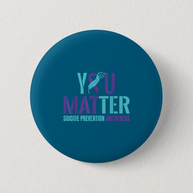 You - Suicide Prevention Teal Purple Awareness Rib Button (Vorderseite)