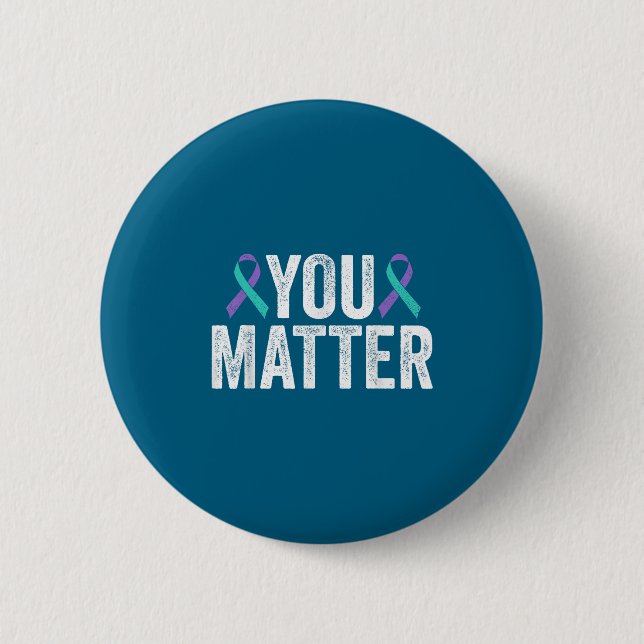 You - Suicide Prevention Teal Purple Awareness Rib Button (Vorderseite)