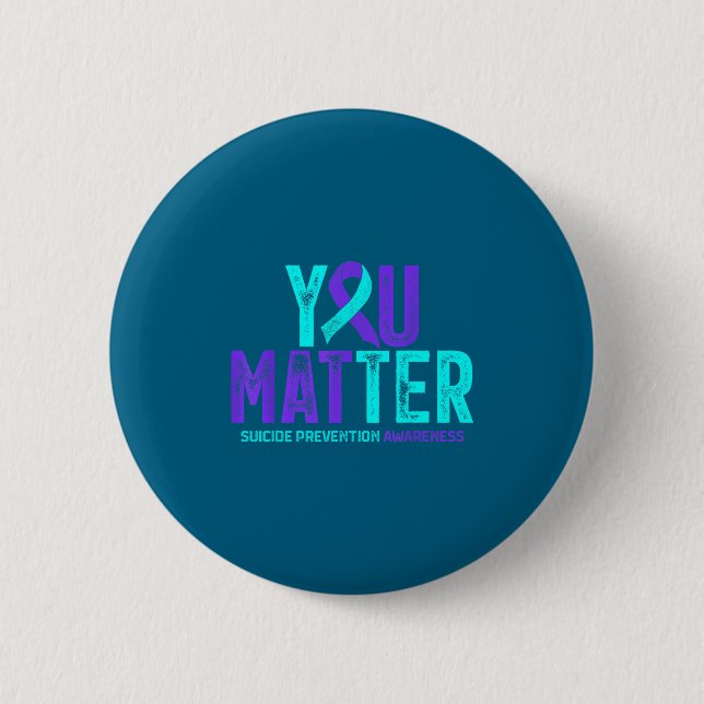 You - Suicide Prevention Teal Purple Awareness Rib Button (Vorderseite)