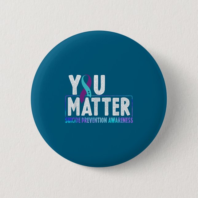 You - Suicide Prevention Teal Purple Awareness Rib Button (Vorderseite)