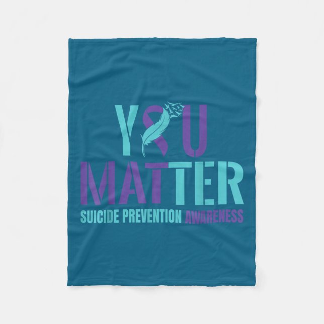 You - Suicide Prevention Teal Purple Awareness Rib Fleecedecke (Vorderseite)