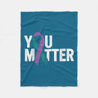 You - Suicide Prevention Teal Purple Awareness Rib Fleecedecke