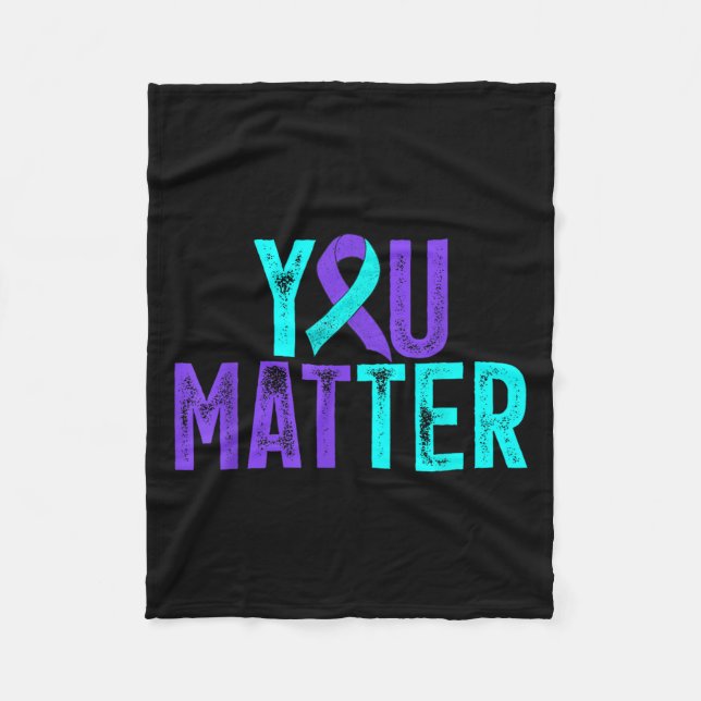 You - Suicide Prevention Teal Purple Awareness Rib Fleecedecke (Vorderseite)