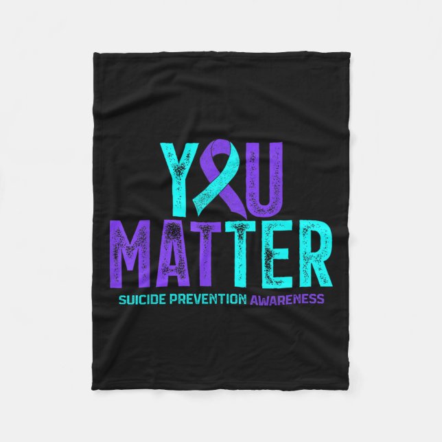 You - Suicide Prevention Teal Purple Awareness Rib Fleecedecke (Vorderseite)