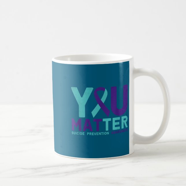 You - Suicide Prevention Teal Purple Awareness Rib Kaffeetasse (Rechts)