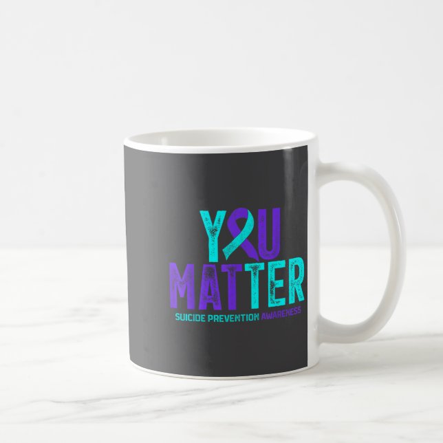 You - Suicide Prevention Teal Purple Awareness Rib Kaffeetasse (Rechts)