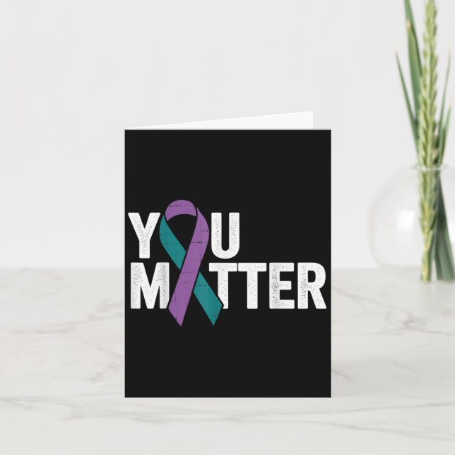 You - Suicide Prevention Teal Purple Awareness Rib Karte (Vorderseite)
