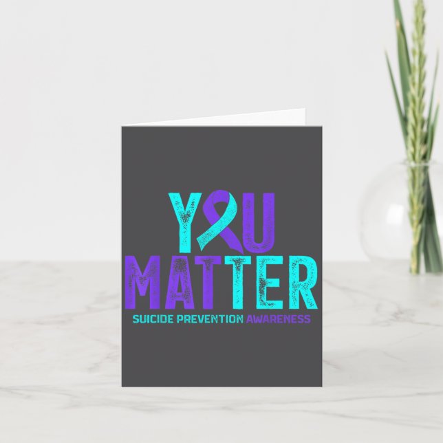 You - Suicide Prevention Teal Purple Awareness Rib Karte (Vorderseite)
