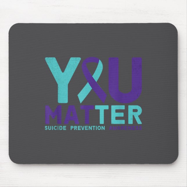 You - Suicide Prevention Teal Purple Awareness Rib Mousepad (Vorne)