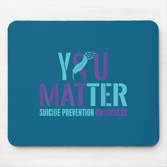You - Suicide Prevention Teal Purple Awareness Rib Mousepad (Vorne)