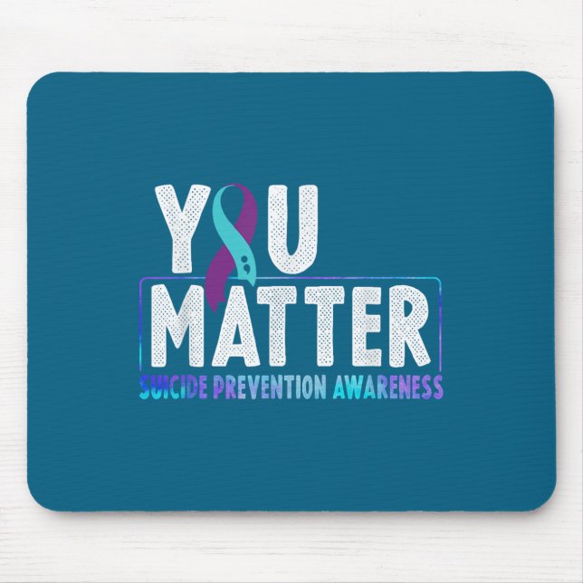 You - Suicide Prevention Teal Purple Awareness Rib Mousepad (Vorne)
