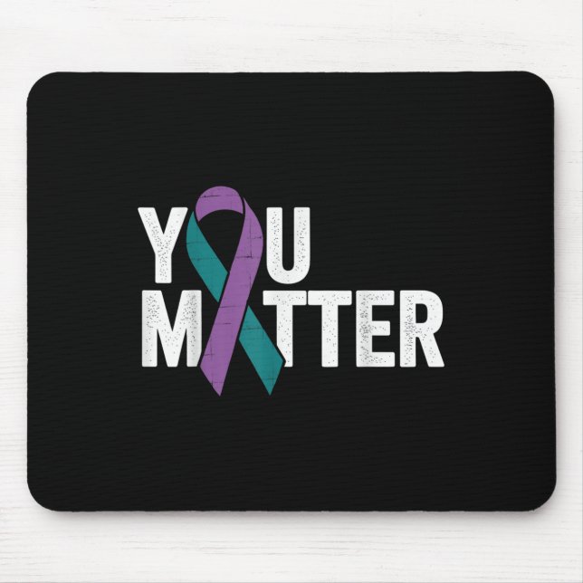 You - Suicide Prevention Teal Purple Awareness Rib Mousepad (Vorne)