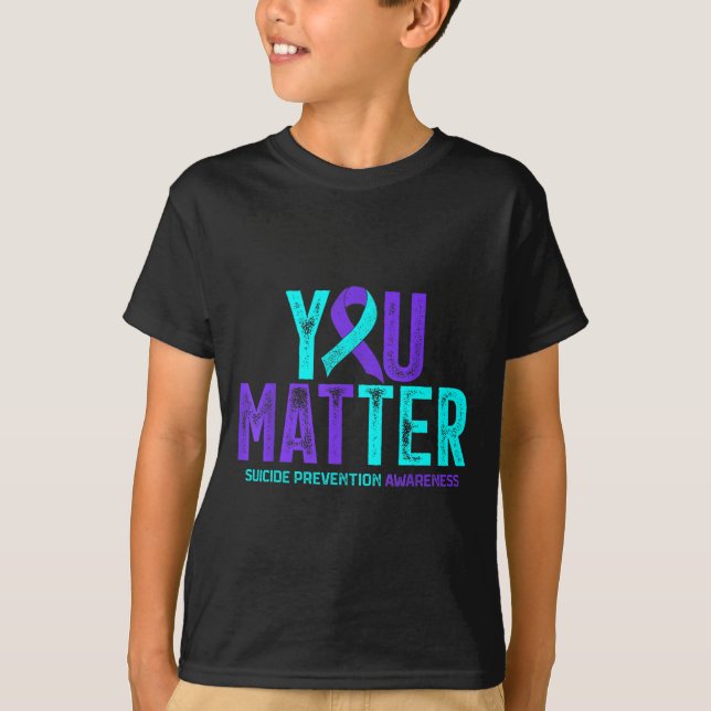 You - Suicide Prevention Teal Purple Awareness Rib T-Shirt (Vorderseite)