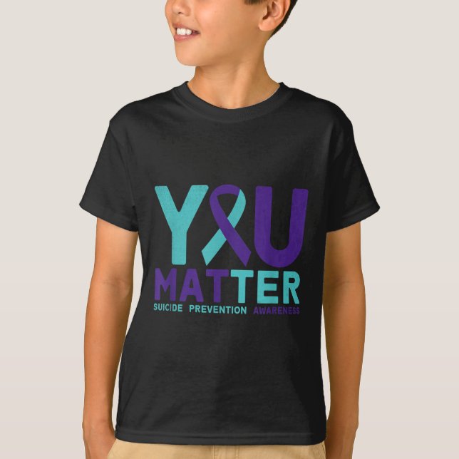 You - Suicide Prevention Teal Purple Awareness Rib T-Shirt (Vorderseite)
