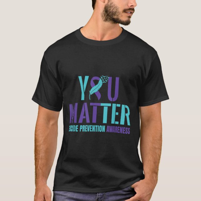 You - Suicide Prevention Teal Purple Awareness Rib T-Shirt (Vorderseite)