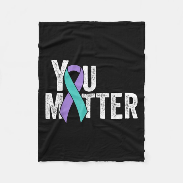 You Suicide Prevention Teal Purple Awareness Ribbo Fleecedecke (Vorderseite)