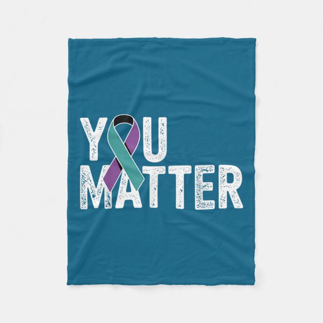 You Suicide Prevention Teal Purple Awareness Ribbo Fleecedecke (Vorderseite)