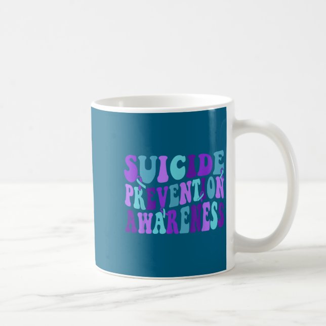 You Suicide Prevention Teal Purple Awareness Ribbo Kaffeetasse (Rechts)