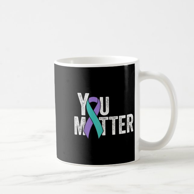 You Suicide Prevention Teal Purple Awareness Ribbo Kaffeetasse (Rechts)