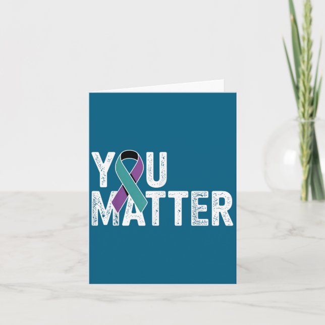 You Suicide Prevention Teal Purple Awareness Ribbo Karte (Vorderseite)