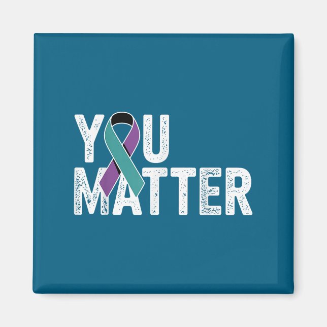 You Suicide Prevention Teal Purple Awareness Ribbo Magnet (Vorne)