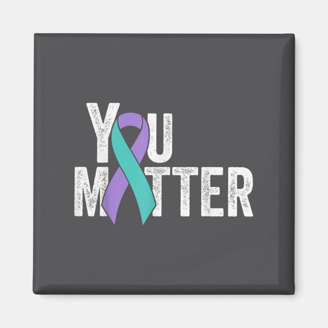 You Suicide Prevention Teal Purple Awareness Ribbo Magnet (Vorne)